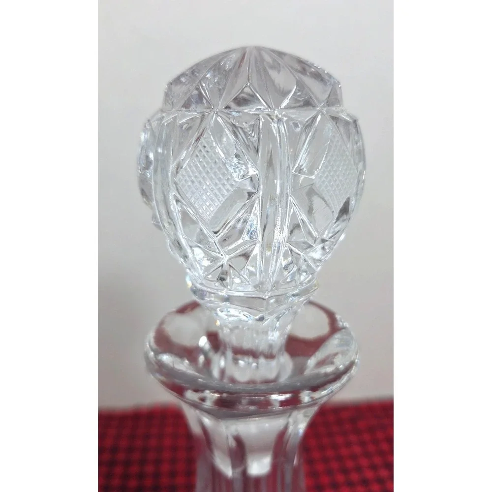 Vintage Toscany Lead Crystal Ships Decanter Hand Cut Diamond Pattern w/Stopper